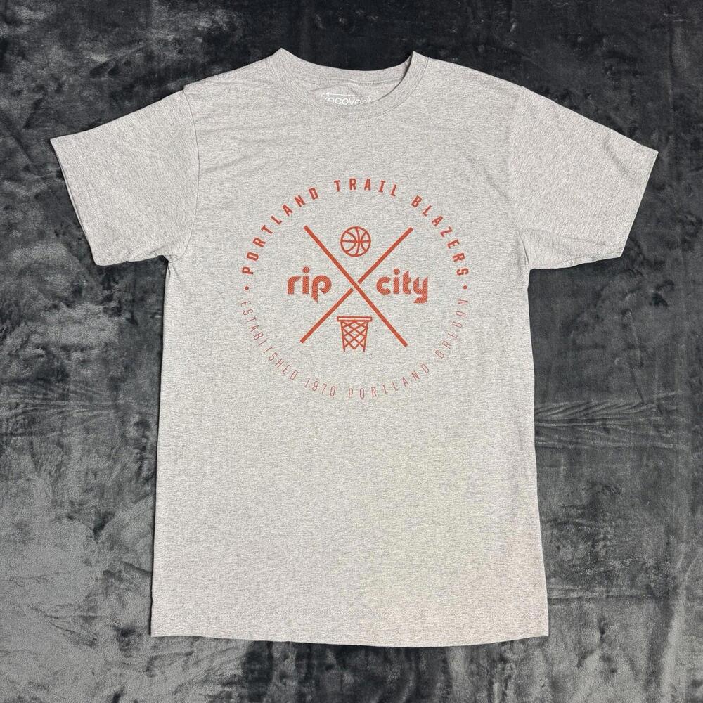 Recover Portland Trail Blazers "Rip City" Heather Gray Shirt Size Small